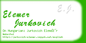 elemer jurkovich business card